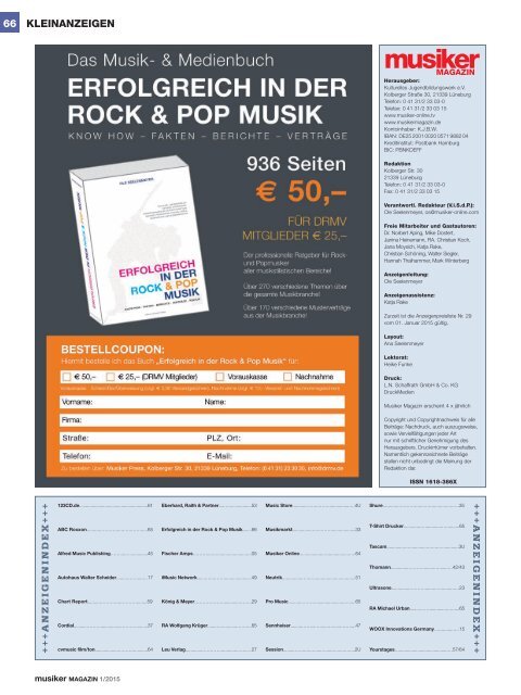 Musiker Magazin 01/2015