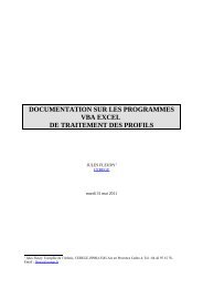 documentation sur les programmes vba excel de traitement des profils