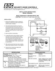 Install - SDC Security Door Controls