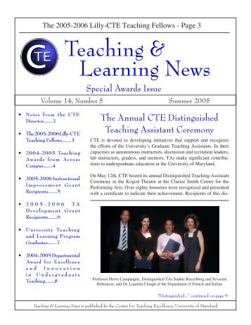 Summer Awards Issue - Center for Teaching Excellence - University ...