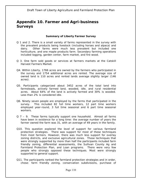 Agriculture and Farmland Protection Plan - Town of Liberty