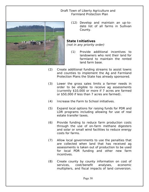 Agriculture and Farmland Protection Plan - Town of Liberty