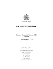 Health Professions Act (HPA) - College of Dietitians of Alberta