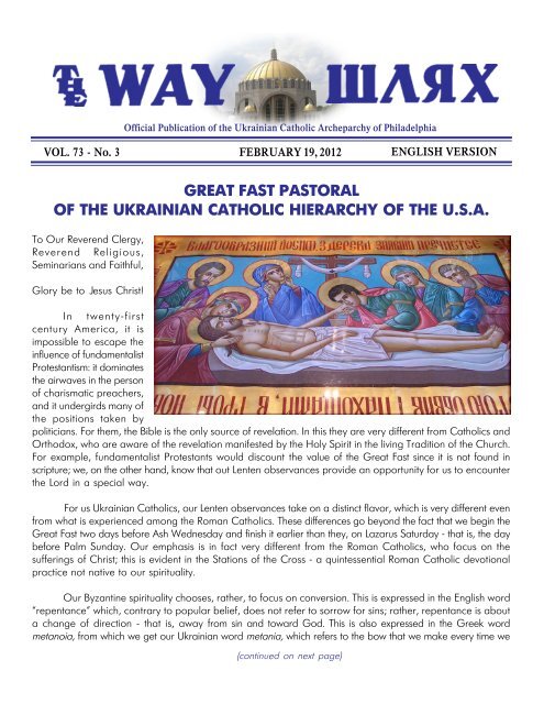 The Way - Ukrainian Catholic Archeparchy of Philadelphia