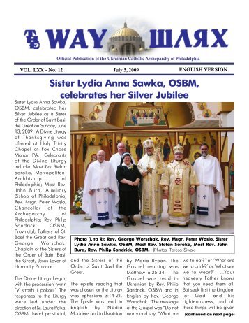 Sister Lydia Anna Sawka, OSBM, celebrates her Silver Jubilee