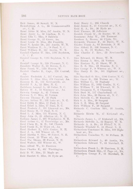 Blue Book 1908 - Newton Free Library