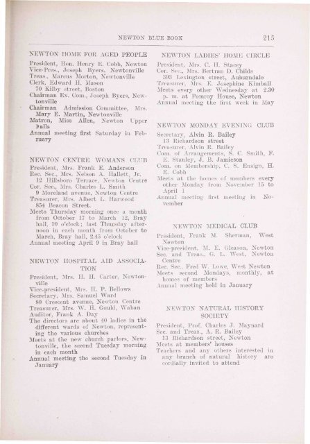 Blue Book 1908 - Newton Free Library