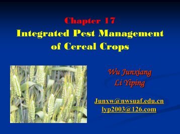 Integrated Pest Management of Cereal Crops