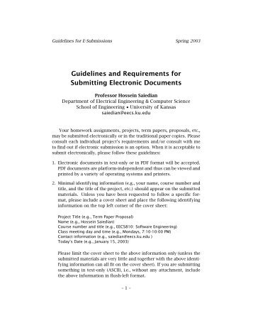 Guidelines and Requirements for Submitting Electronic Documents