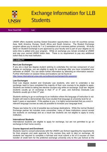 exchange unsw wam requirements student wah Dr LAW Wing