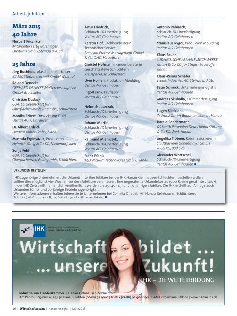 IHK Wirtschaftsraum: Ausgabe März