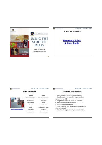 Homework Diary Slideshow (pdf) - Perth Modern School