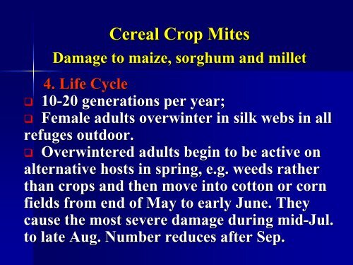 Cereal crop mites