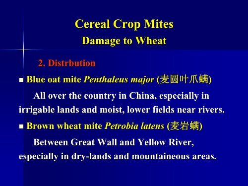 Cereal crop mites