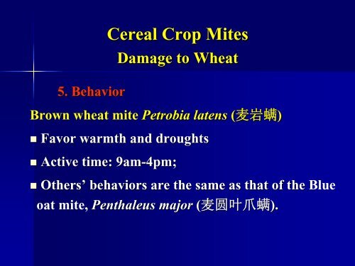Cereal crop mites