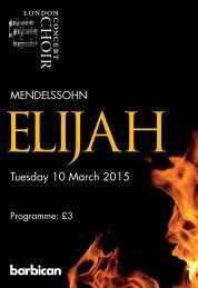 10 March, 2015: Elijah (Mendelssohn)