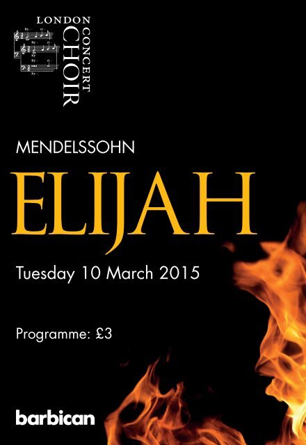 10 March, 2015: Elijah (Mendelssohn)