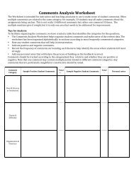 Comments Analysis Worksheet