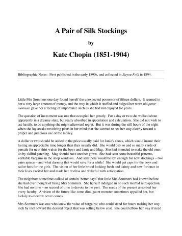 What is the irony in Kate Chopin's 
