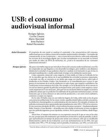 USB: el consumo audiovisual informal - Fundación del Nuevo Cine ...