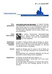 Info-Blatt 1, 14 Januar 2007 - Kirchengemeinde St. Marien und St ...