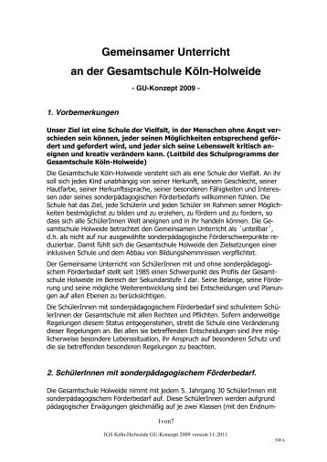 GU-Konzept - Integrierte Gesamtschule Holweide