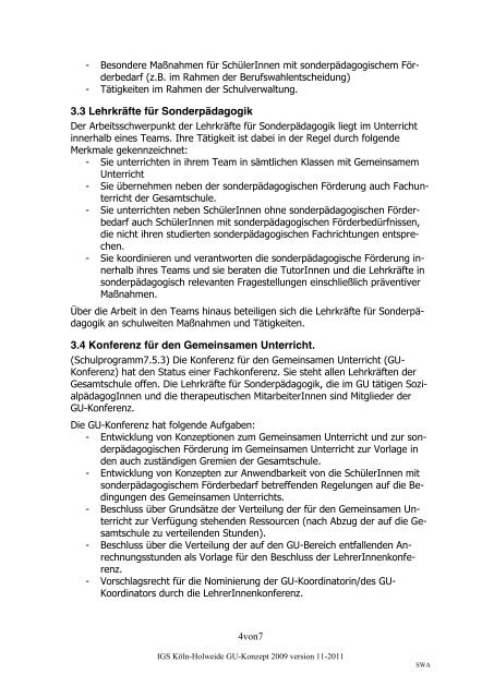 GU-Konzept - Integrierte Gesamtschule Holweide