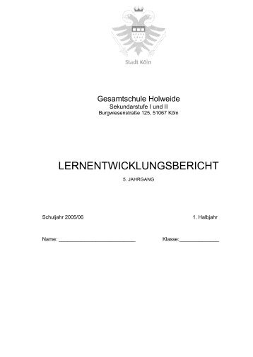 lernentwicklungsbericht - Integrierte Gesamtschule Holweide