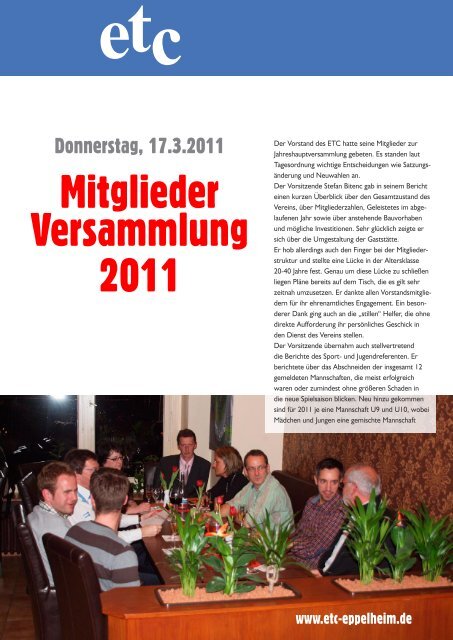 Mitglieder Versammlung 2011