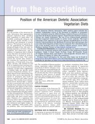 Position of the American Dietetic Association: Vegetarian ... - Unilife