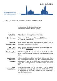 Info-Blatt 19, 20. Mai 2012 - St. Josef-Kinderhaus