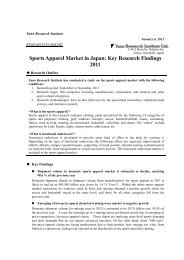 Sports Apparel Market in Japan - Yano Research Home