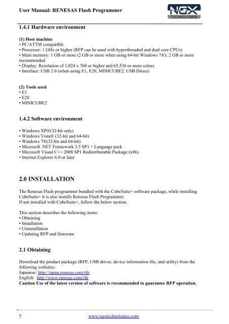 Renesas Flash Programmer user manual