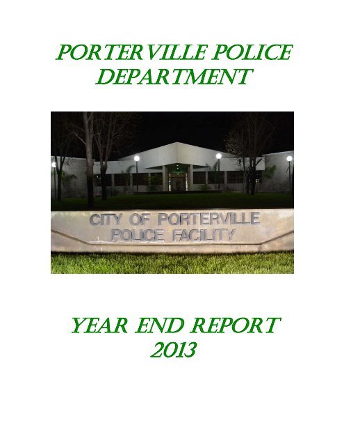 PORTERVILLE POLICE department 2012