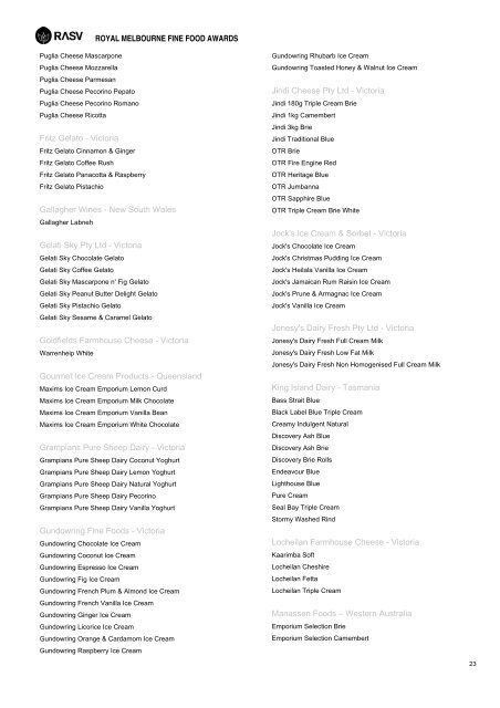 2010 Catalogue of Results - Royal Agricultural Society of Victoria