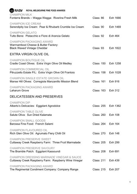 2010 Catalogue of Results - Royal Agricultural Society of Victoria