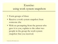 Work System Snapshot in-class exercise