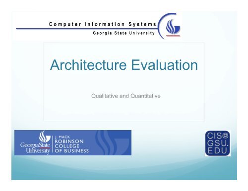 Architecture Evaluation - Department of Computer Information Systems