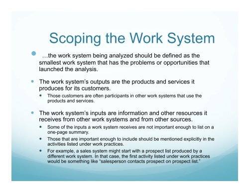 The Work System Method - Department of Computer Information ...