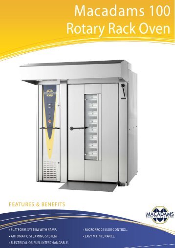 M100 Rack Oven front - Macadams