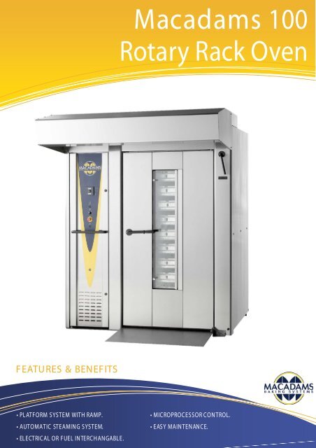 M100 Rack Oven front - Macadams