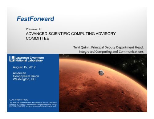 FastForward (presented to the Advanced ... - ASC at Livermore