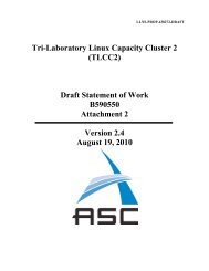 Tri-Laboratory Linux Capacity Cluster 2 (TLCC2 ... - ASC at Livermore