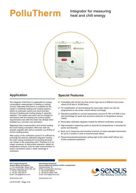 PolluTherm Integrator for measuring heat and chill energy