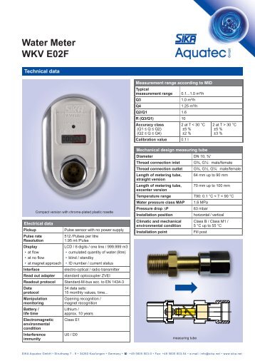 Water Meter WKV E02F - SIKA