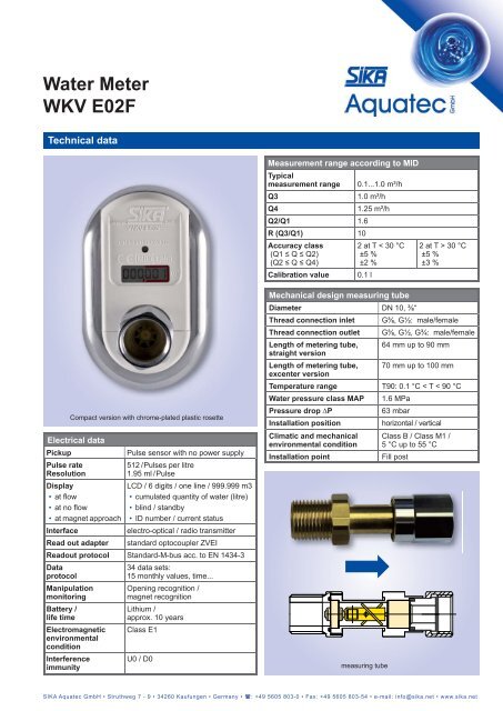 Water Meter WKV E02F - SIKA