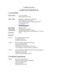 View Curriculum Vitae (pdf) - Department of Physiology and ...