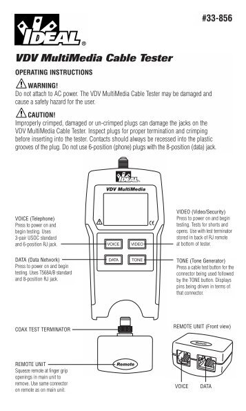 VDV MultiMedia Cable Tester - Ideal Industries Inc.