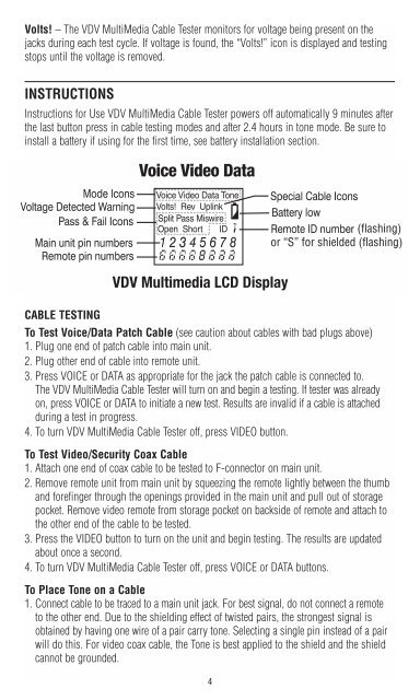 VDV MultiMedia Cable Tester - Ideal Industries Inc.