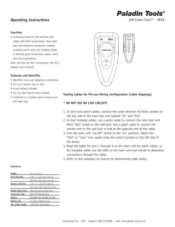 1574 Instruction sheet 06/03 - Clark Wire & Cable